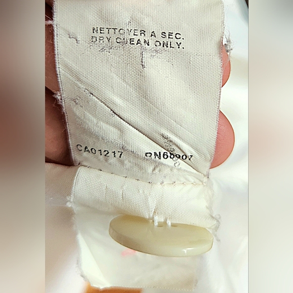 Le Chateau White Brocade Fitted Blazer Faux Pocket Small Made in Canada Vintage - Picture 5 of 16